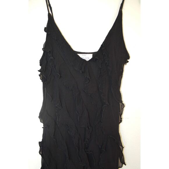 BHLDN Jia Bias Cut Ruffled V Neck Gown Size 10 - Picture 5 of 8